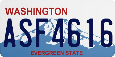 WA license plate ASF4616