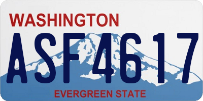 WA license plate ASF4617