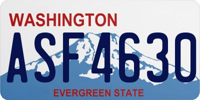 WA license plate ASF4630