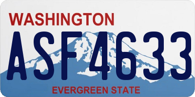 WA license plate ASF4633
