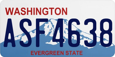 WA license plate ASF4638