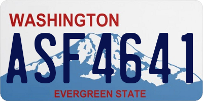 WA license plate ASF4641