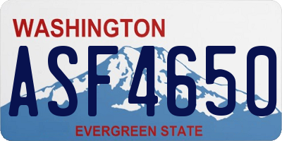 WA license plate ASF4650