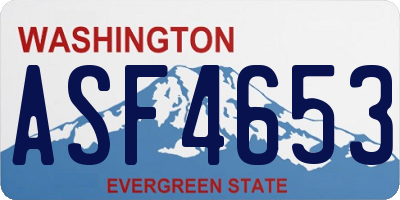 WA license plate ASF4653
