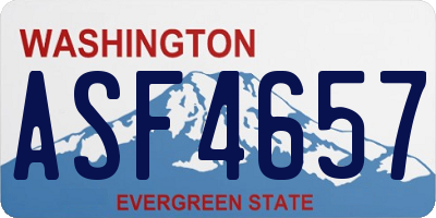 WA license plate ASF4657