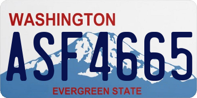WA license plate ASF4665