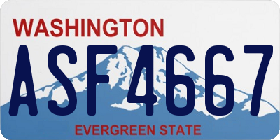 WA license plate ASF4667