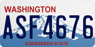 WA license plate ASF4676