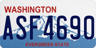 WA license plate ASF4690