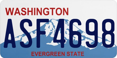 WA license plate ASF4698