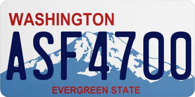 WA license plate ASF4700