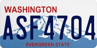 WA license plate ASF4704