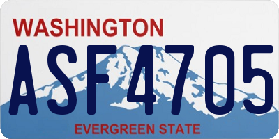 WA license plate ASF4705