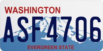 WA license plate ASF4706