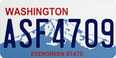 WA license plate ASF4709
