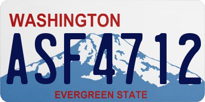 WA license plate ASF4712