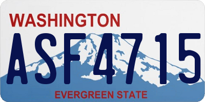 WA license plate ASF4715