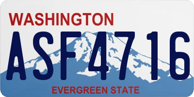 WA license plate ASF4716