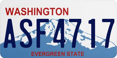 WA license plate ASF4717