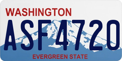 WA license plate ASF4720