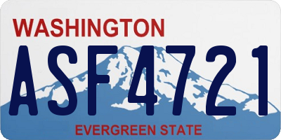 WA license plate ASF4721