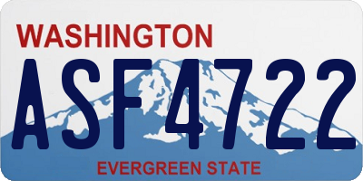 WA license plate ASF4722