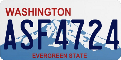WA license plate ASF4724