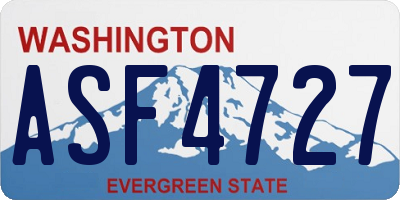 WA license plate ASF4727