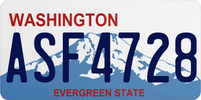 WA license plate ASF4728