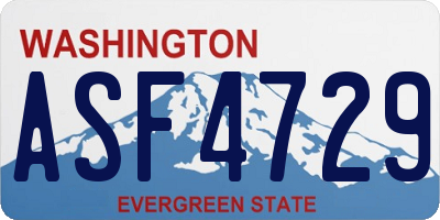 WA license plate ASF4729