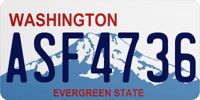 WA license plate ASF4736