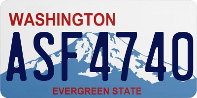 WA license plate ASF4740