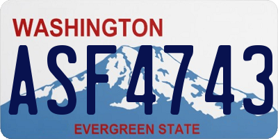 WA license plate ASF4743