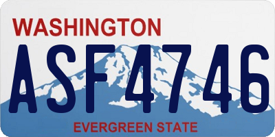 WA license plate ASF4746