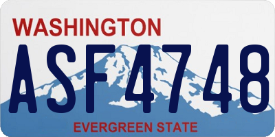 WA license plate ASF4748