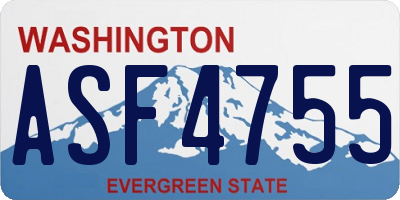WA license plate ASF4755