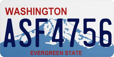 WA license plate ASF4756