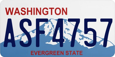 WA license plate ASF4757