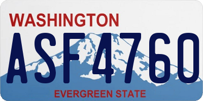 WA license plate ASF4760