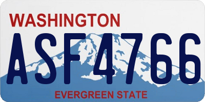 WA license plate ASF4766