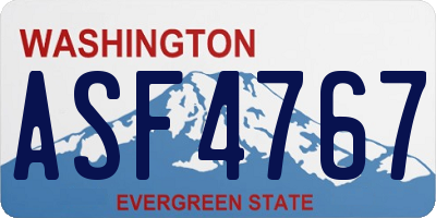 WA license plate ASF4767