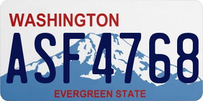 WA license plate ASF4768