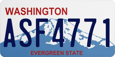 WA license plate ASF4771