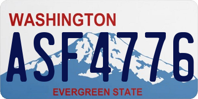 WA license plate ASF4776