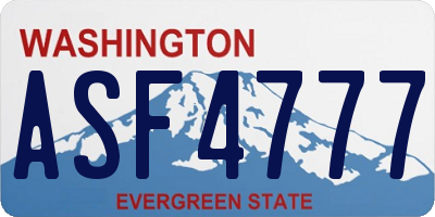 WA license plate ASF4777