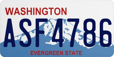 WA license plate ASF4786