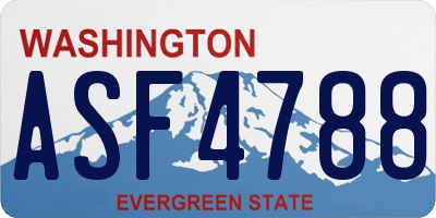 WA license plate ASF4788