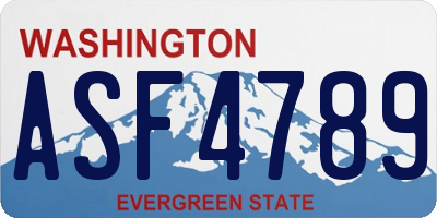 WA license plate ASF4789