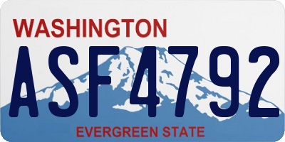 WA license plate ASF4792