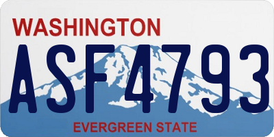 WA license plate ASF4793